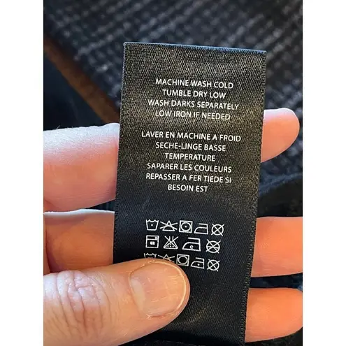 Everleigh Black And Gray Textured Knit Long Sleeve Twist Front Pullover Top S