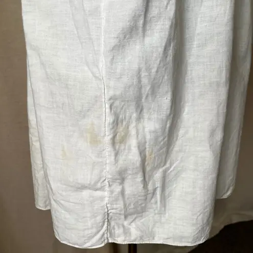 Vintage Hand Embroidered Ukrainian Cotton Vyshyvanka Folk Tunic Dress White Size undefined