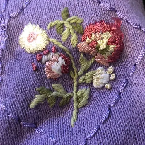 Jantzen Classics Hand Embroidered Floral Vest M