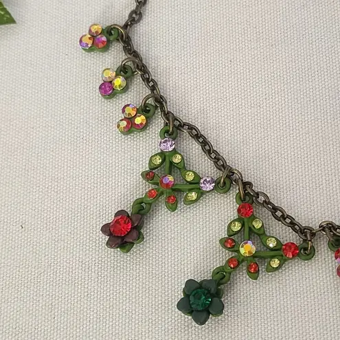 Bohemian Garden Floral Ornate Necklace with Earrings Set Pink