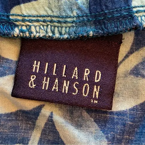 Hillard & Hanson blue floral wrap skirt size large