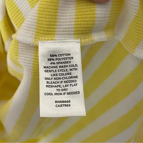 Caslon Butter Yellow and white Thermal tank top Women's size M, NWT