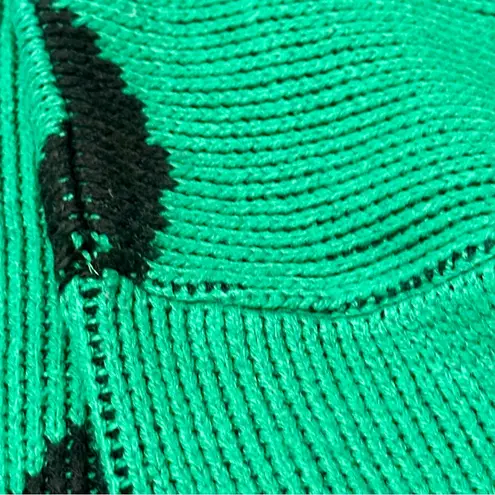 Bold Green and Large Black Polka Dot Sweater 80s Vintage Oversized Vibrant Cool Size undefined