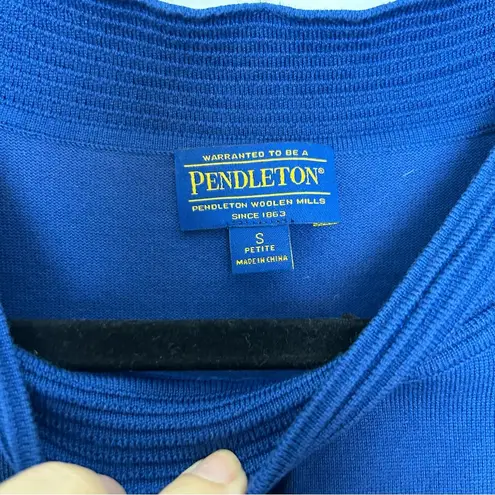 Pendleton Keyhole Silk Blend Top in Royal Navy Blue