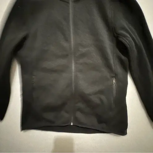 Andrew Marc Women Jacket Hooded Black Knit Fleece Full Zip Size Large L