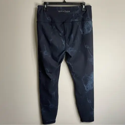 Spyder Black and Light Blue Large  Capri Leggings Gorpcore Performance Athletic