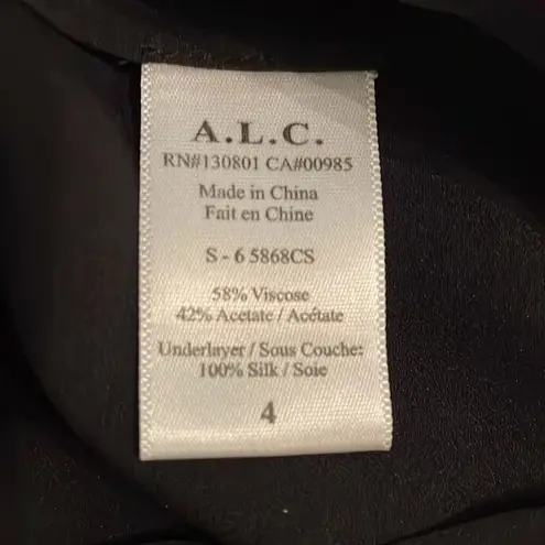 ALC Frank A.L.C Black Sleeveless Silk Top Womens Size 4 Minimalist Academia