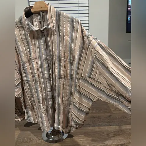 BDG  Bell Button-Down Shirt Urban Outfitters Striped Oversized Long Sleeve Top Sm