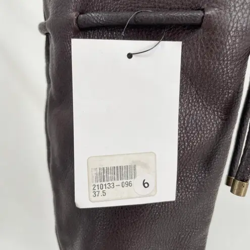 See By Chloe Tall Brown Leather Boots Wool Lined High Heeled Pebbled Size 37.5