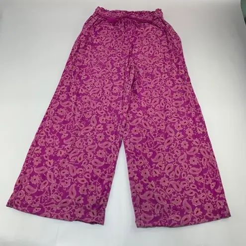 Knox Rose  Pink Paisley High Rise Wide Leg Lounge Pant M