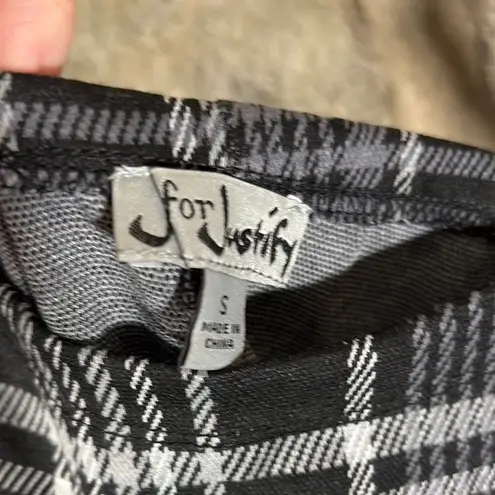 J for Justify Black and White Plaid Mini Dress Junior's Small Y2K Sleeveless