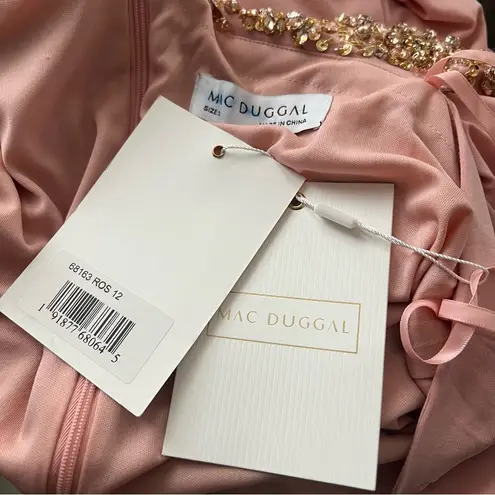 Mac Duggal Beaded Drop Shoulder Jersey Gown, New with Tag, Retail $398