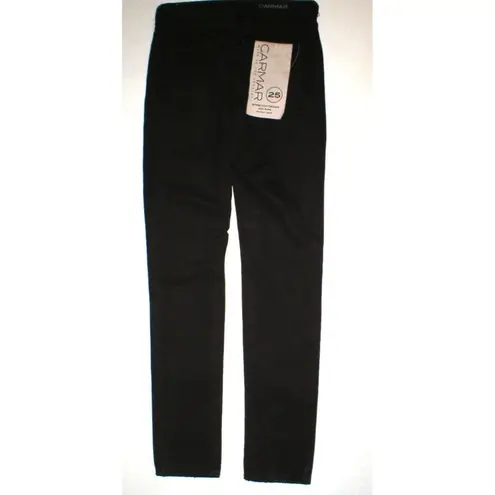 New NWT $216 Designer Carmar Skinny Destroyed Knee Brown Jeans Womens 25 USA