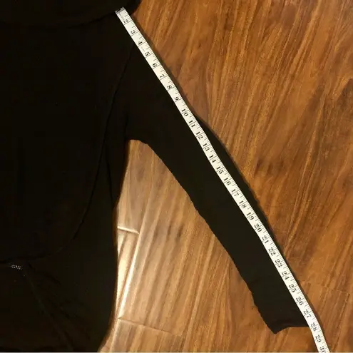 New Directions Black Wrap Look Cowl Neck Sweater, Size Small