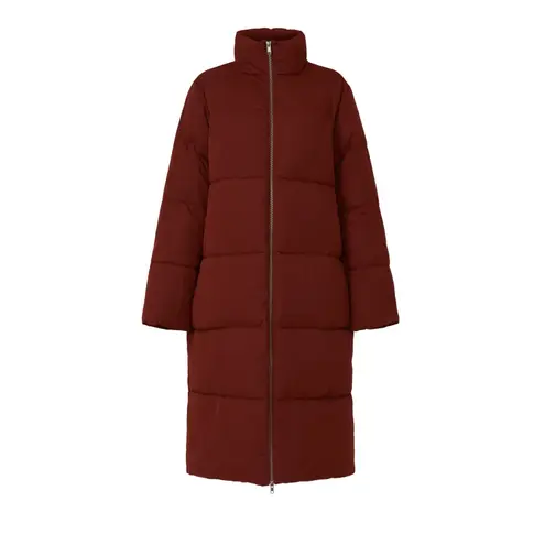 Sweet Baby Jamie Ruby Red Zip Up Long Sleeve Midi Winter Puffer Coat Size XS