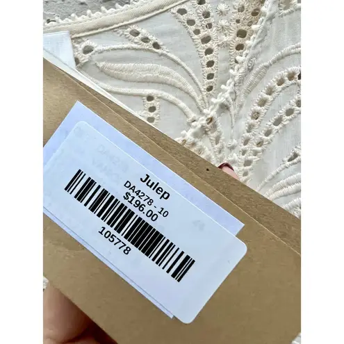 NWT Ottod'Ame 3/4 Bell Sleeve Eyelet Julep Midi Dress Cream Women's Size US 10