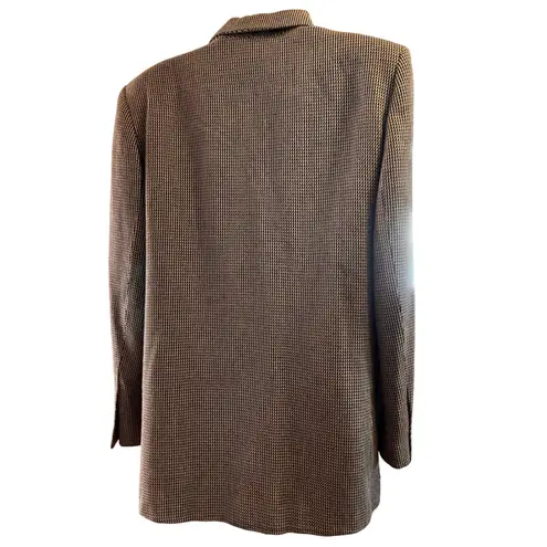 Rafaella Vintage Womens Blazer Sz 8 Houndstooth Wool Blend Jacket Made in Greece