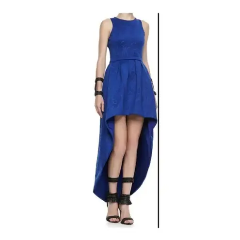 Alexis Embroidered Blue High-Low Dress