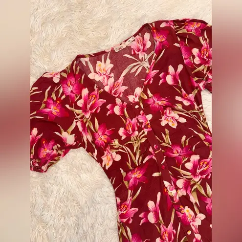 Faherty NWOT Floral Pink Button Down Maxi Sun Dress sz XS