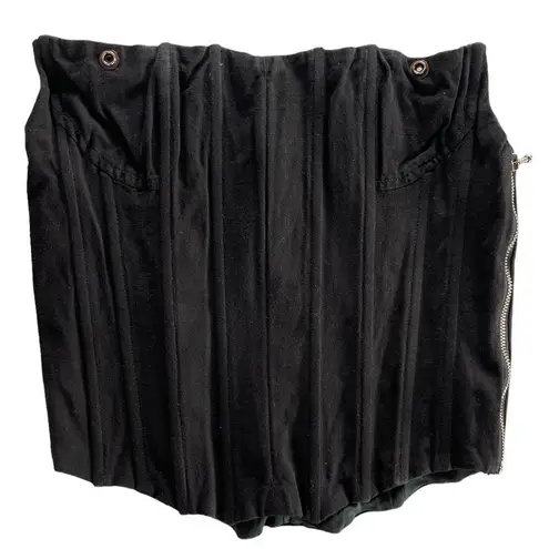Boys Lie Boys Lie Corset Top Womens X Large Black Boned Bodice Strapless Paneled Zipper