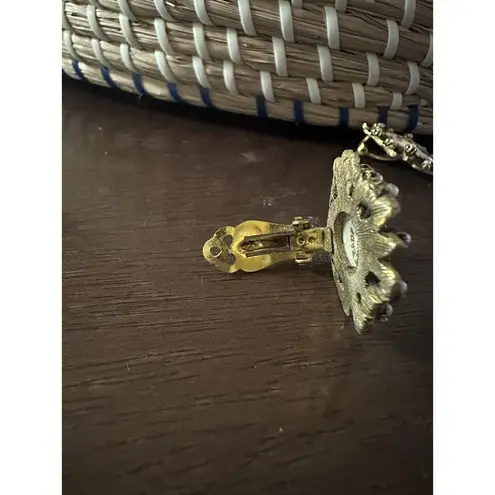 Handmade Limoges 1940s Hand Painted VTG Cameos Clip Earrings Pat 156492