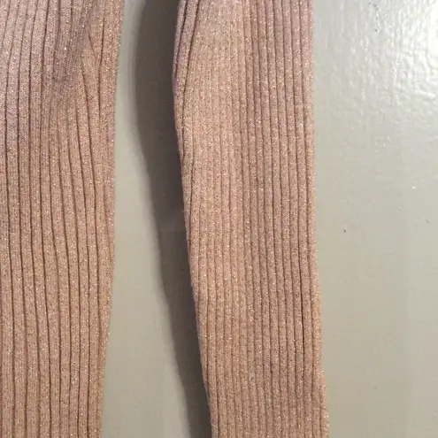 BEAUTIFUL Inc International light pink gold glitter large L womens sweater VNC