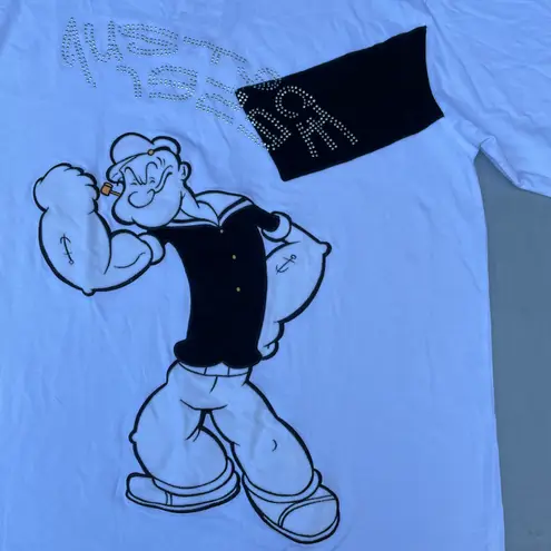 New Vintage 90s Popeyes 1929 White Graphic T