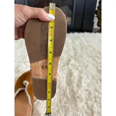 Beek Anthropology Suede Clogs Shearling Lined Wooden Platform Slip On Mules Brown Size 5