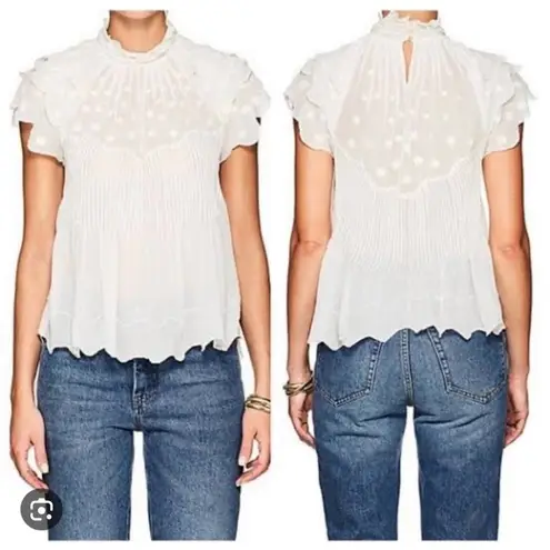 Ulla Johnson silk darla top in Blanc