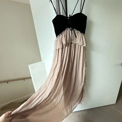 Spaghetti Strap Two Tone Cutout Maxi A