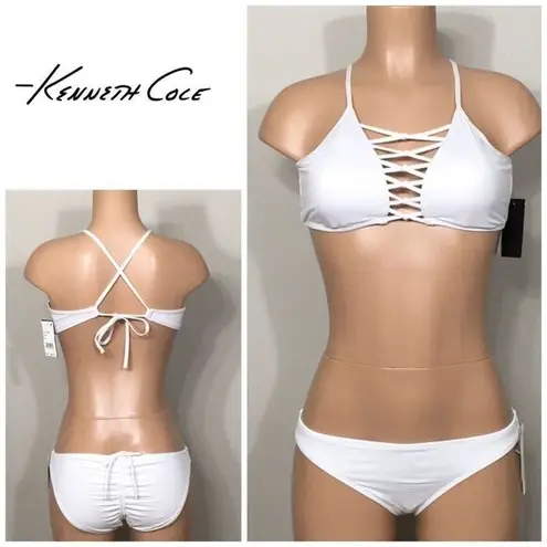 Kenneth Cole  white mixed bikini. NWT