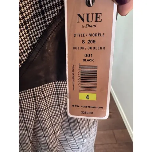 Nue By Shani Black White Checkered Dress Size 4 NWT Built In Shapewear S209