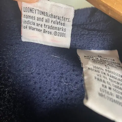 Looney Tunes Tweety Bird Fleece Shirt Jacket Womens Small Embroidered Cartoon Blue