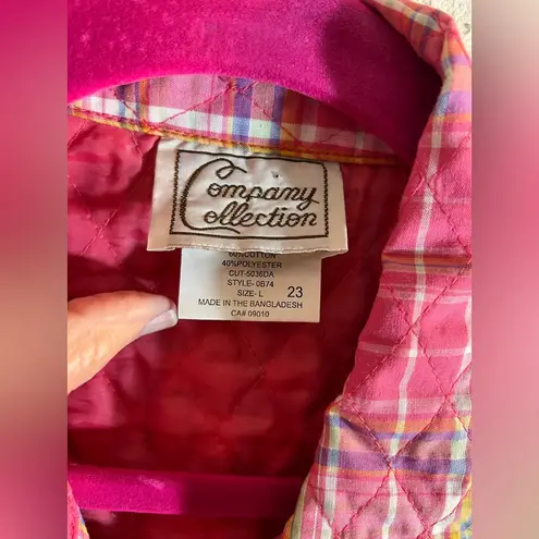 Vintage Pink and Blue Lightweight Quilted Vest LG High Collar pockets preppy