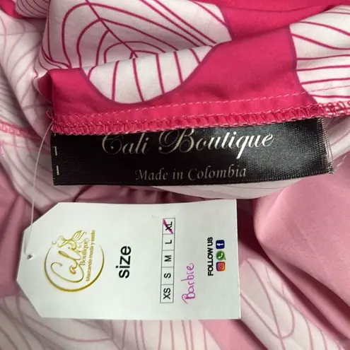 NWT Sun Dress Tropical Print Pink/White Sz XL Short Sleeve