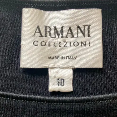 Armani Collezioni Armani black stretch sleeveless top, ladies 10 gathered drape belt detail knit