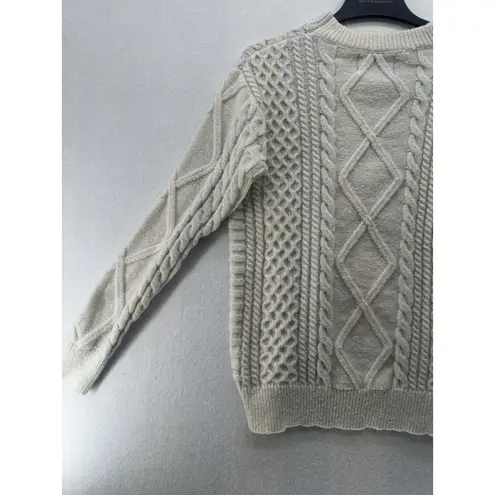 Elfric Eden Oversized Cable Knit Sweater Unisex Color Ivory Size Small