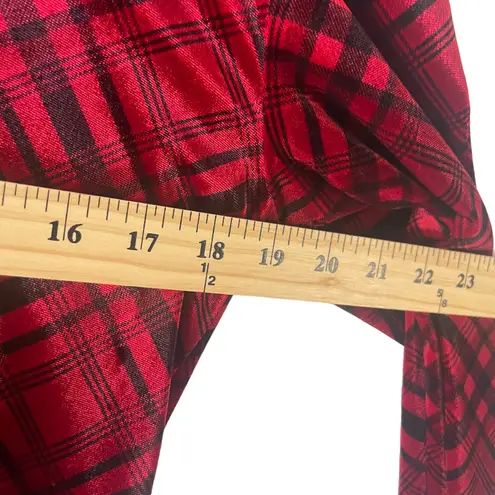 Kathie Lee Collection Vintage 90s Size Small Red Plaid Velvet Grunge Punk Top