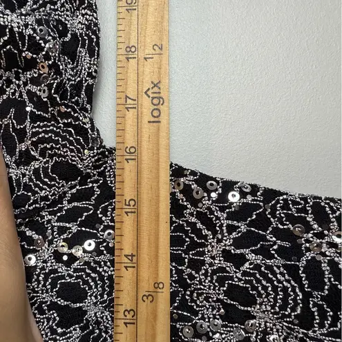 Alex Evenings Alex Evenings Sequin Midi Dress Women 4 Black Mock Chiffon Skirt Formal Event - Image 8