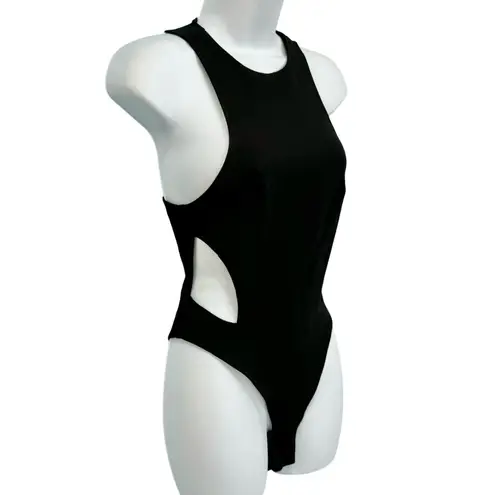 Atoir Black Bianca Racerback Stretchy Scuba Fabric Side Cutouts Bodysuit Sz 2