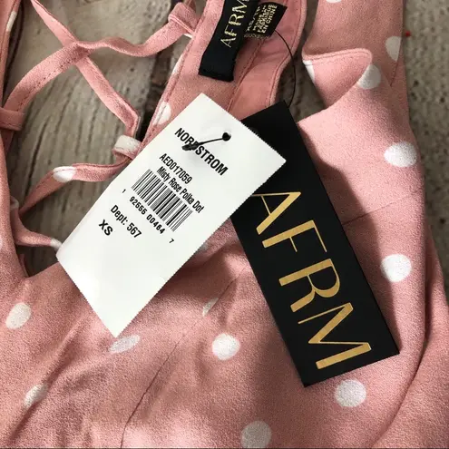Size XS AFRM Rayanna Polka Dot Dress Misty Rose Pink