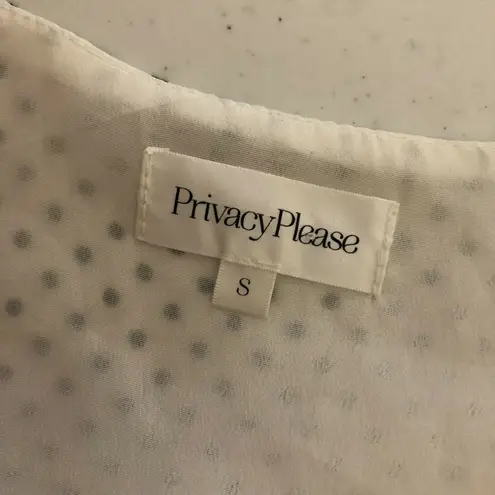 Privacy Please Mini Wrap Dress Ruffle Short Sleeve Polka Dot V Neck White Size S