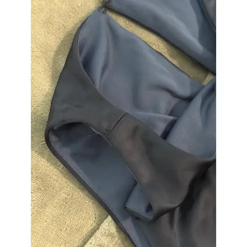 NWT Dessy Collection Size 18 R1 Midnight Navy Blue Keyhole Back Dress Gown FLAW