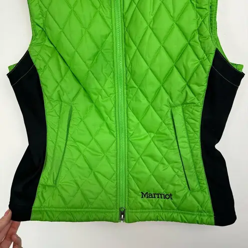 Marmot Kitzbuhel Vest Womens Sz Medium Bright Green Black Stretch Zip