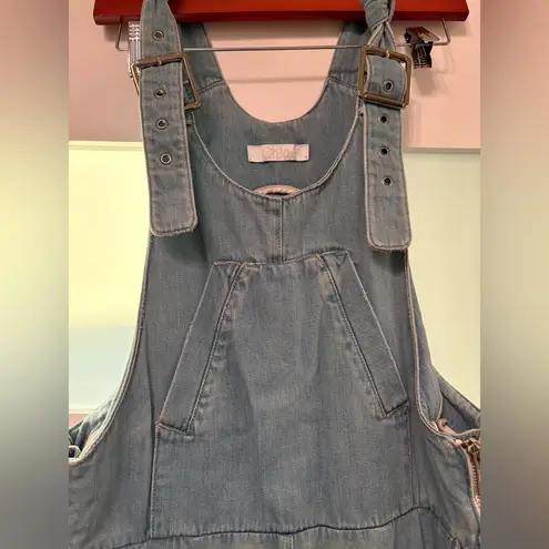 Chloé Washed Blue Denim Overalls Size 40