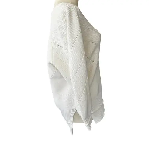 Brochu Walker Decker V-Neck Cotton-Blend Sweater White Size Small