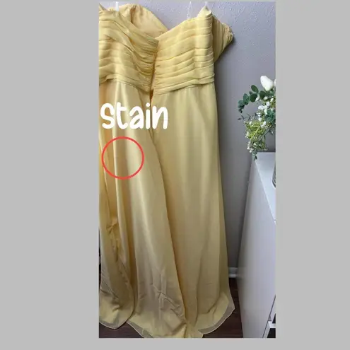 Jasmine b2 yellow bridesmaid strapless dress