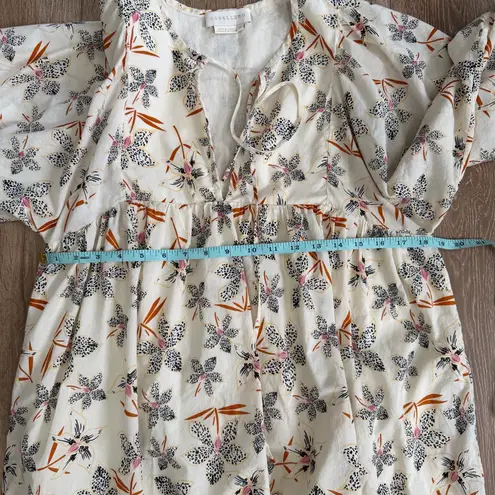 Anthropologie Caballero Breezy Tunic Dress Babydoll Size Medium Tan