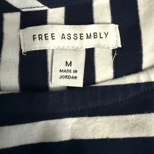 Free Assembly 3/4 Sleeve Tunic Striped Size Medium Black