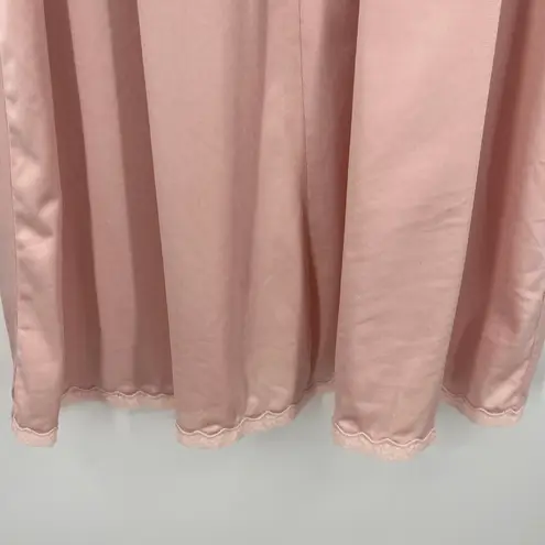 Vanity Fair Vintage 70s Babydoll Lace Slip Dress M Pastel Coquette Lace Bow USA